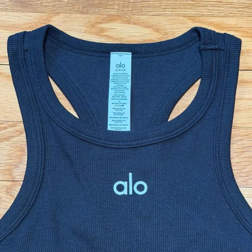 Alo Yoga | Aspire Tank Black / White Size Small NWT - Picture 4 of 5
